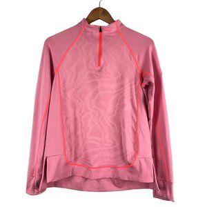 Under Armour Women's Size Medium Pink Fitted Quarter Zip Pullover CR Golf Club